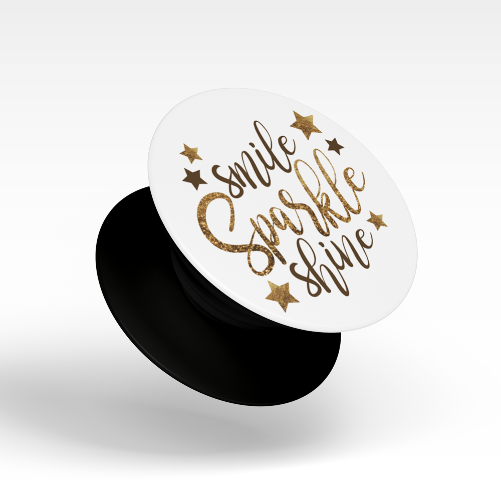 TrendzyKart Phone Grip with Expanding Kickstand - Smile Sparkle Shine