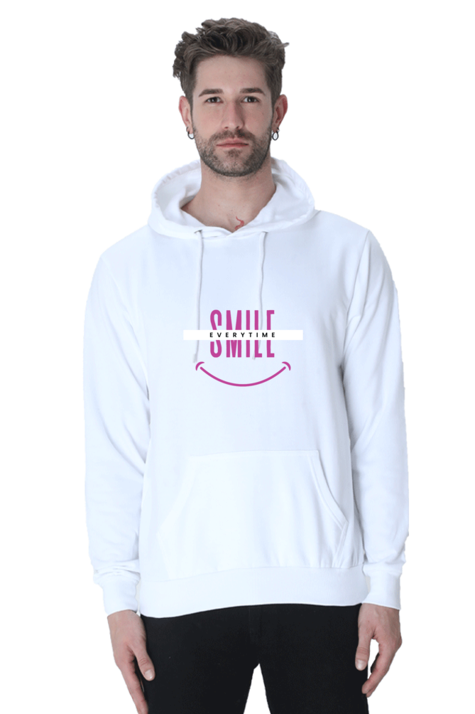 TrendzyKart Smile Everytime Print Unisex Hooded Sweatshirt