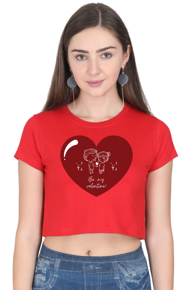 TrendzyKart Be My Valentine Digital Print Women Crop Top