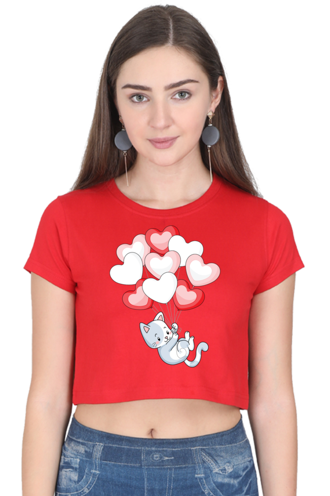 TrendzyKart Cat Lover Digital Print Women Crop Top