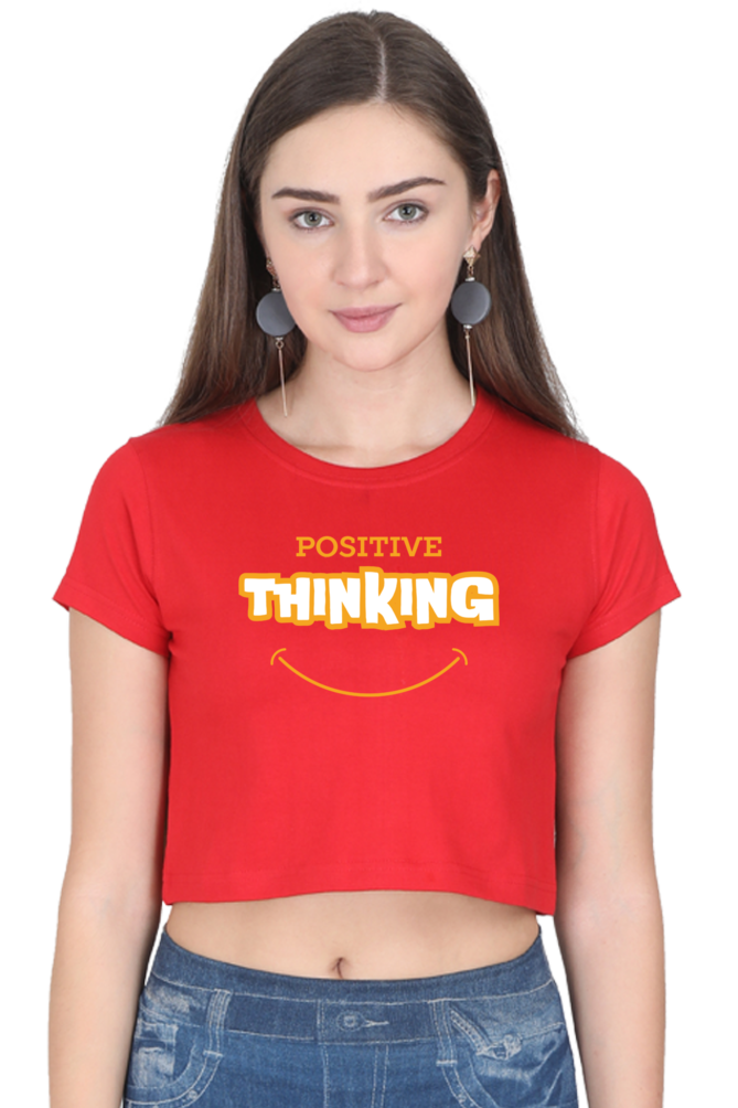 TrendzyKart Positive Thinking Digital Print Women Crop Top