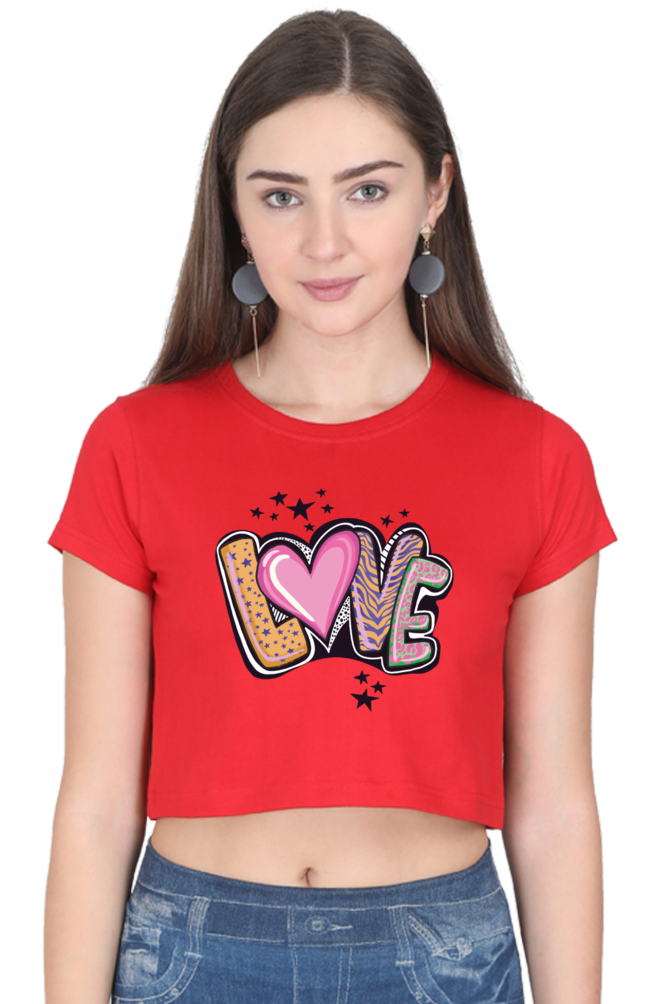 TrendzyKart Love Digital Print Women Crop Top