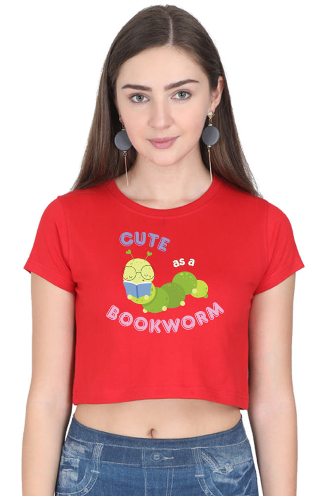 TrendzyKart Cute As A Bookworm Digital Print Women Crop Top