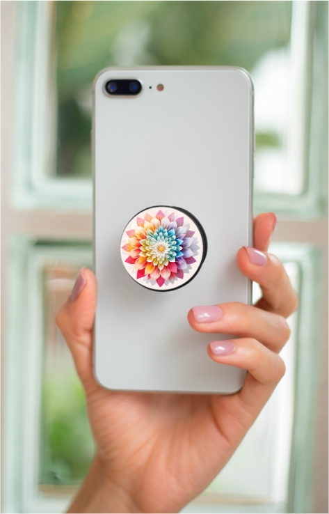 TrendzyKart Phone Grip with Expanding Kickstand - Colorful Flower