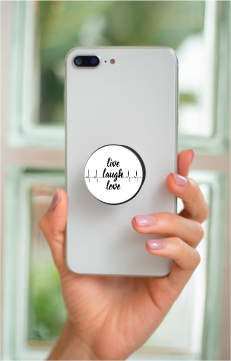 TrendzyKart Phone Grip with Expanding Kickstand - Live Laugh Love