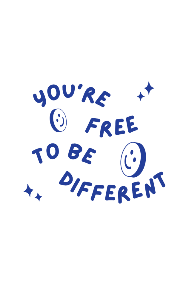 You Are Free to Be Different Print Unisex Drawstring Bag