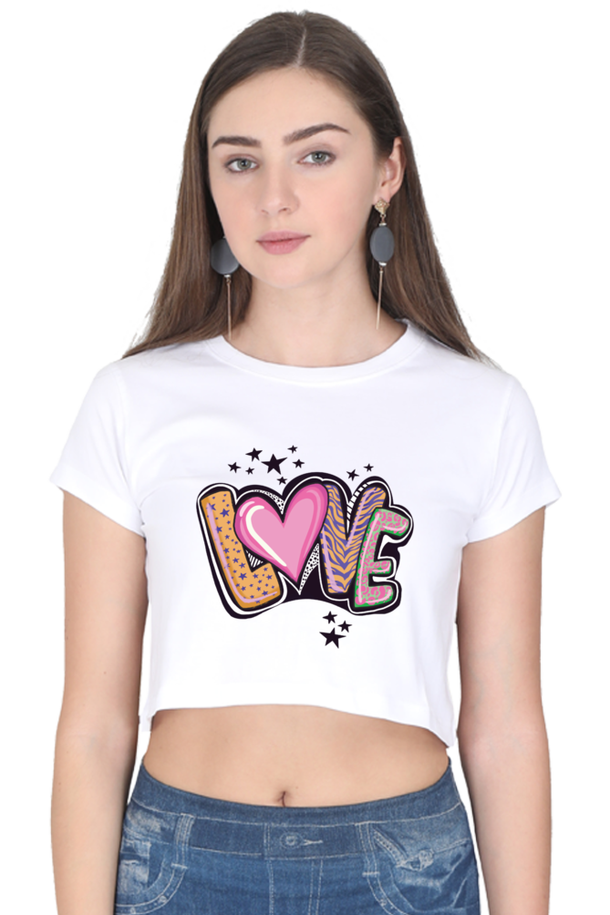 TrendzyKart Love Digital Print Women Crop Top