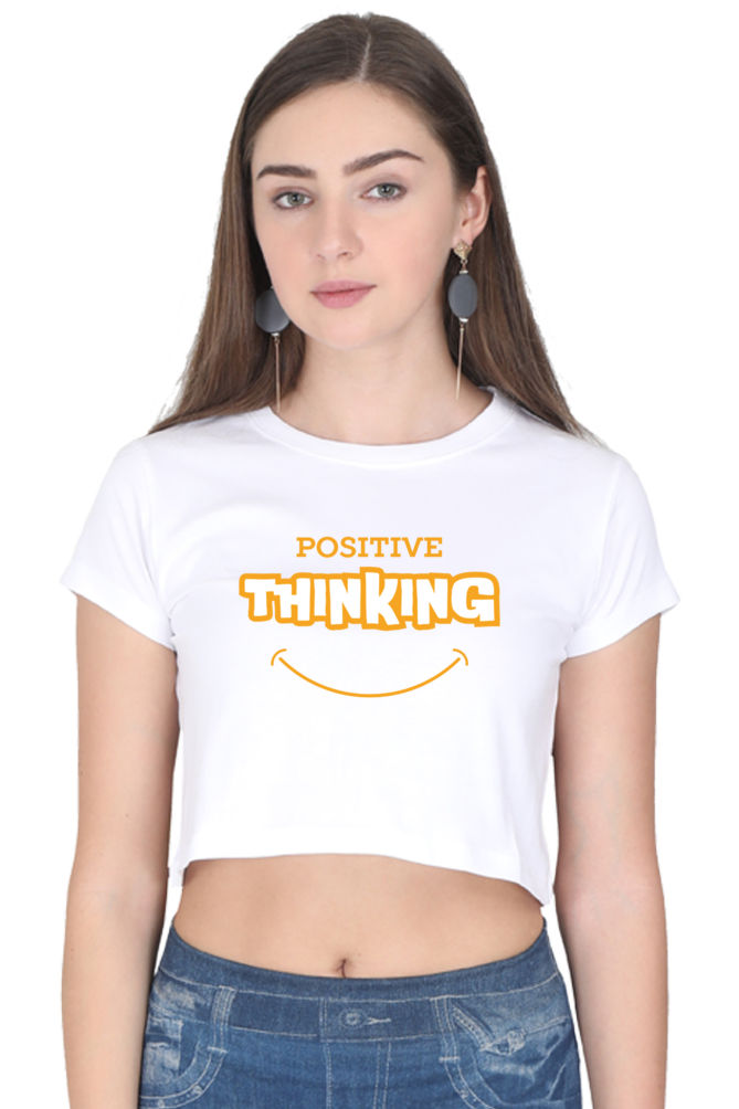 TrendzyKart Positive Thinking Digital Print Women Crop Top