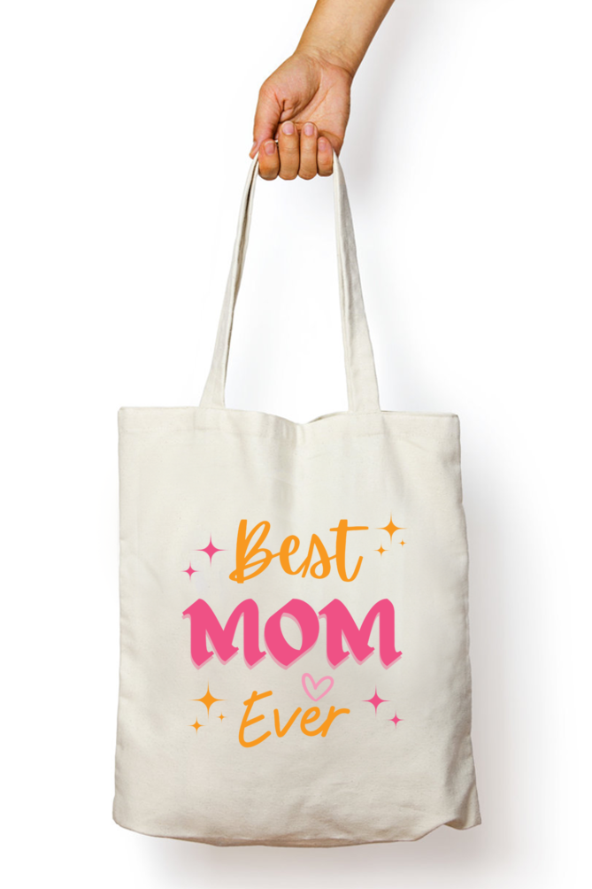 Best Mom Ever Print Unisex Zipper Tote Bag