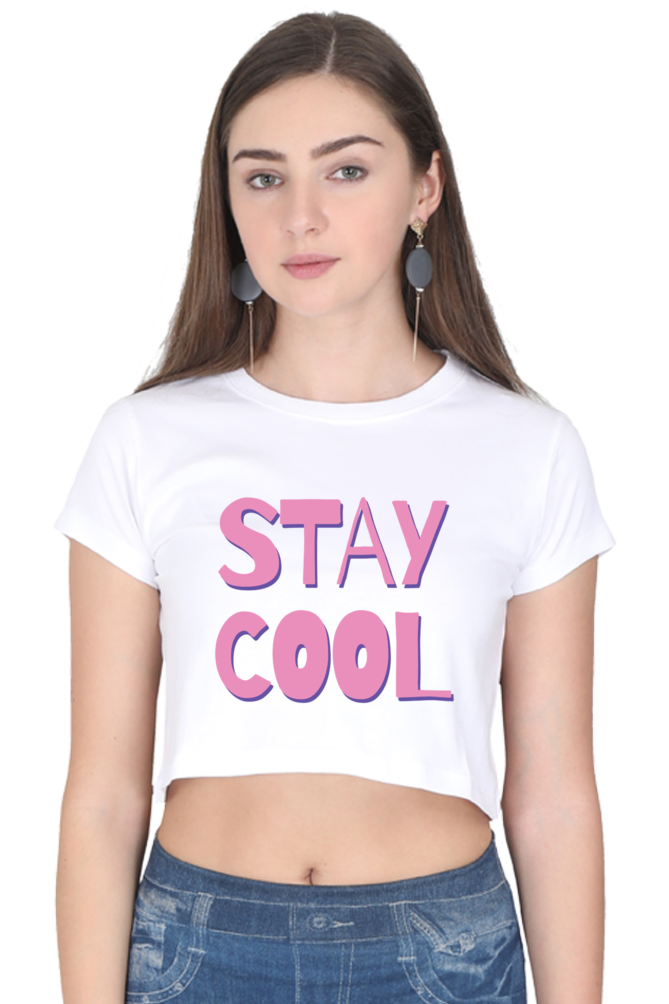 TrendzyKart Stay Cool Digital Print Women Crop Top