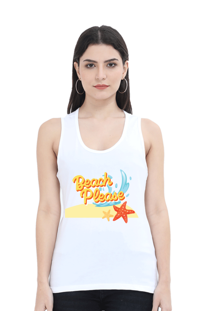 TrendzyKart Beach Please! Digital Print Women Tank Top