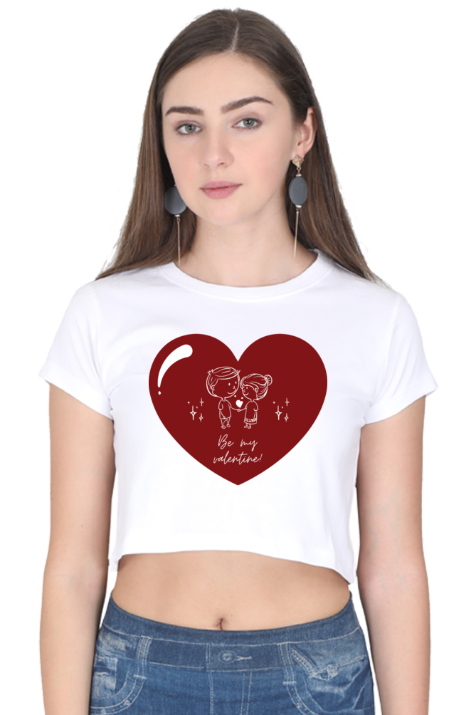 TrendzyKart Be My Valentine Digital Print Women Crop Top