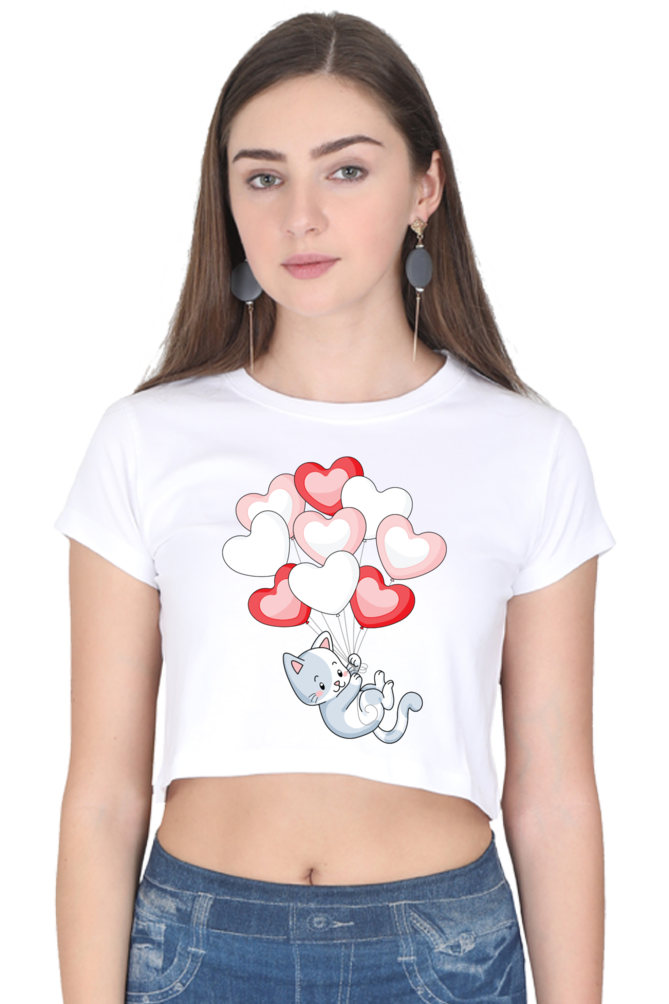 TrendzyKart Cat Lover Digital Print Women Crop Top