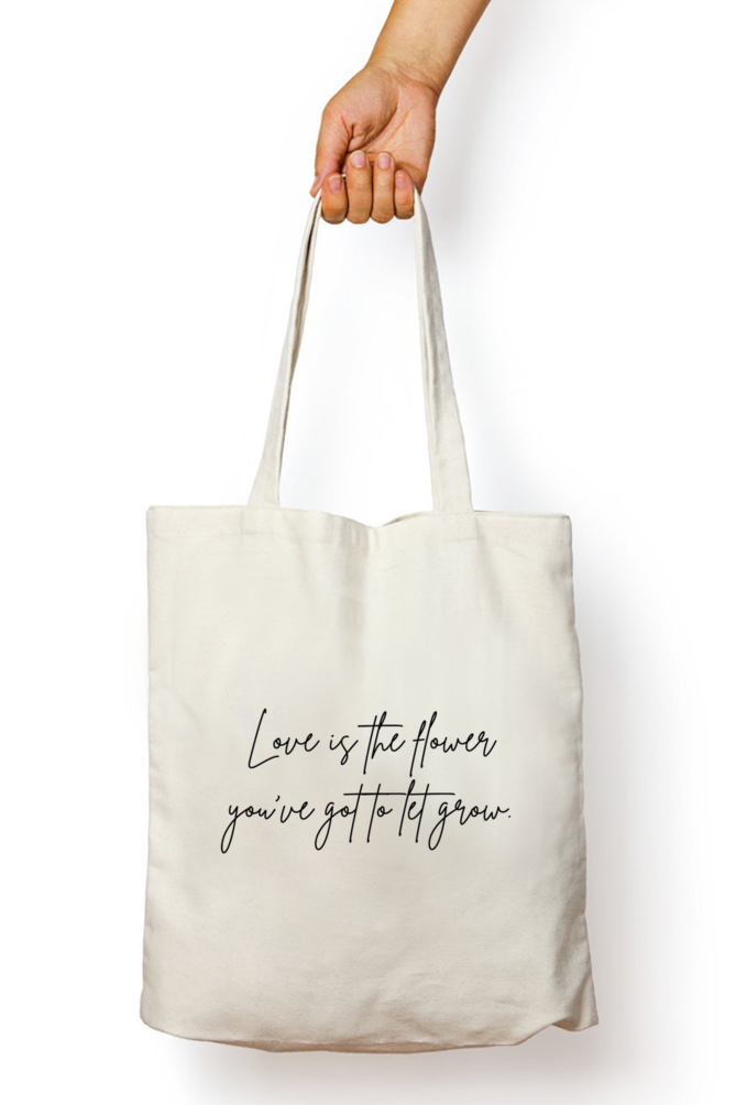 Love Quote Print Unisex Zipper Tote Bag