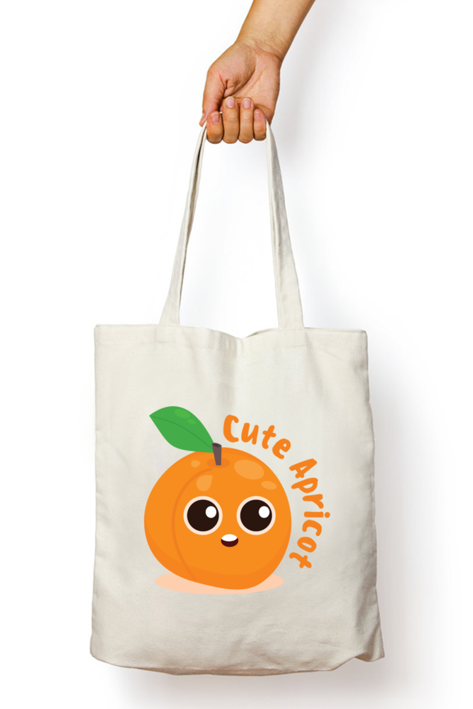 Cute Apricot Print Unisex Zipper Tote Bag