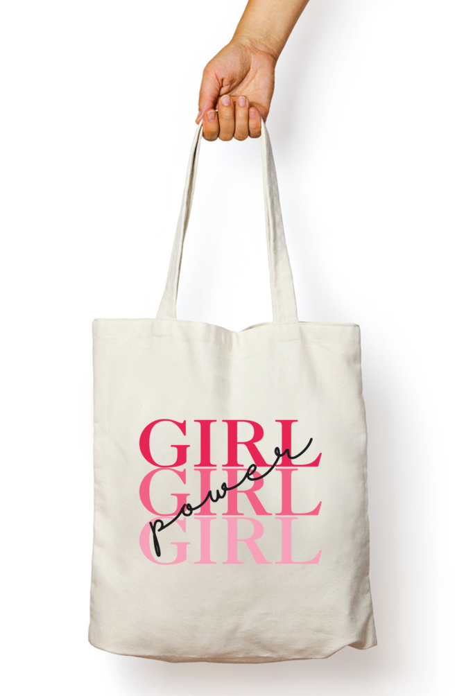 Girls Power Print Unisex Zipper Tote Bag