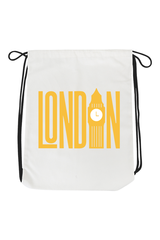 London Print Unisex Drawstring Bag