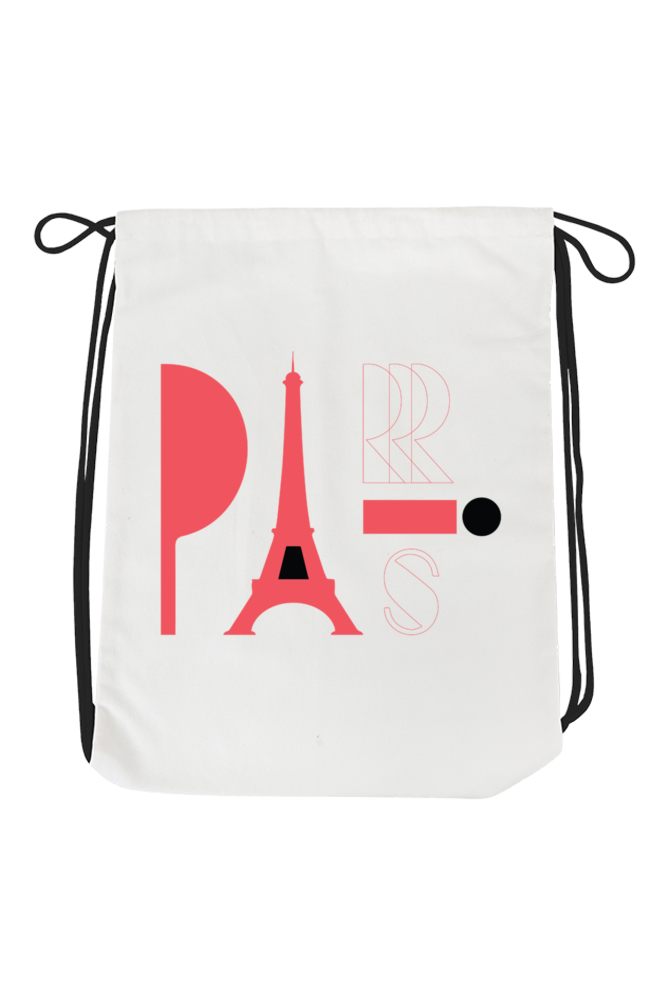 TrendzyKart Paris Print Unisex Drawstring Bag