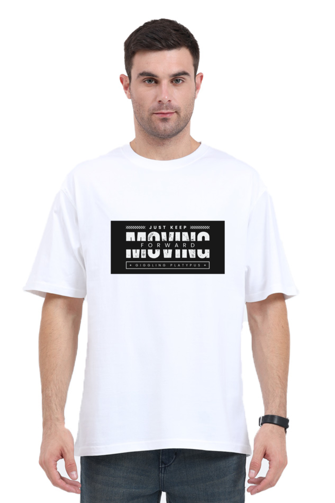 TrendzyKart Unisex Oversized Standard T-Shirt - Just Keep Moving Forward