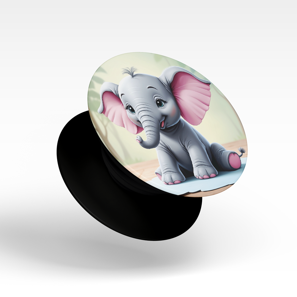 TrendzyKart Phone Grip with Expanding Kickstand - Baby Elephant