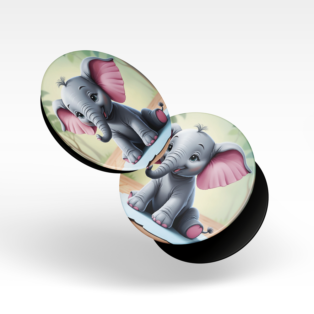 TrendzyKart Phone Grip with Expanding Kickstand - Baby Elephant