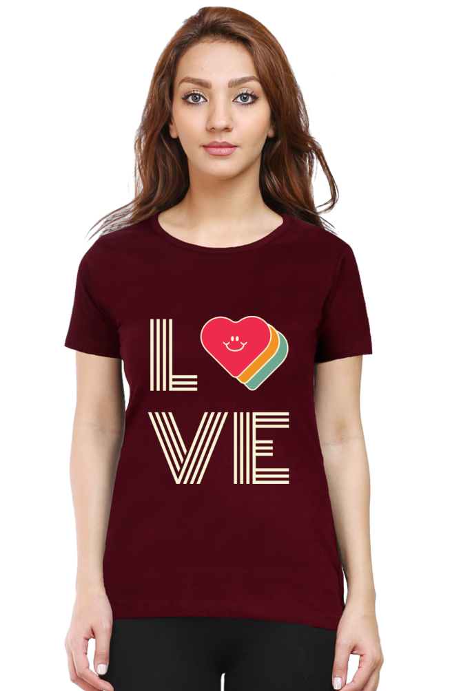 TrendzyKart I Love Digital Print Women Half Sleeve T-shirt