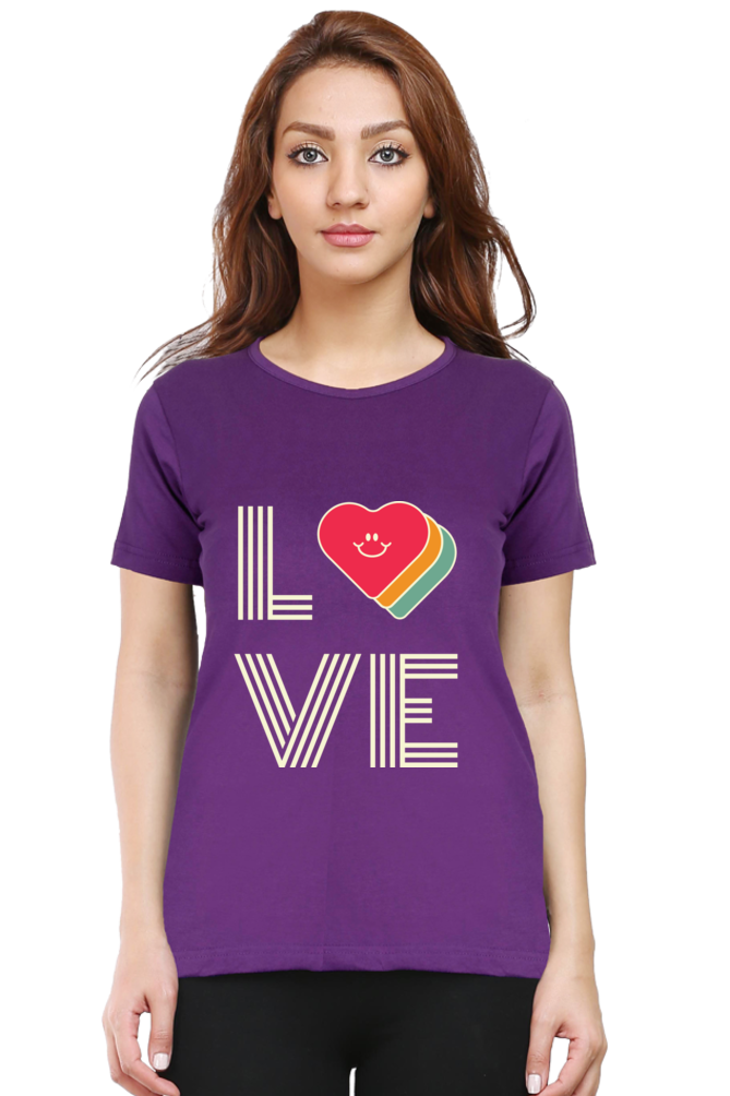 TrendzyKart I Love Digital Print Women Half Sleeve T-shirt