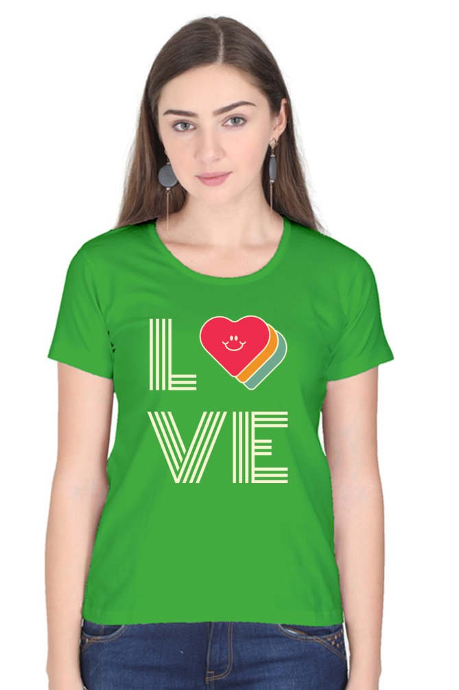 TrendzyKart I Love Digital Print Women Half Sleeve T-shirt