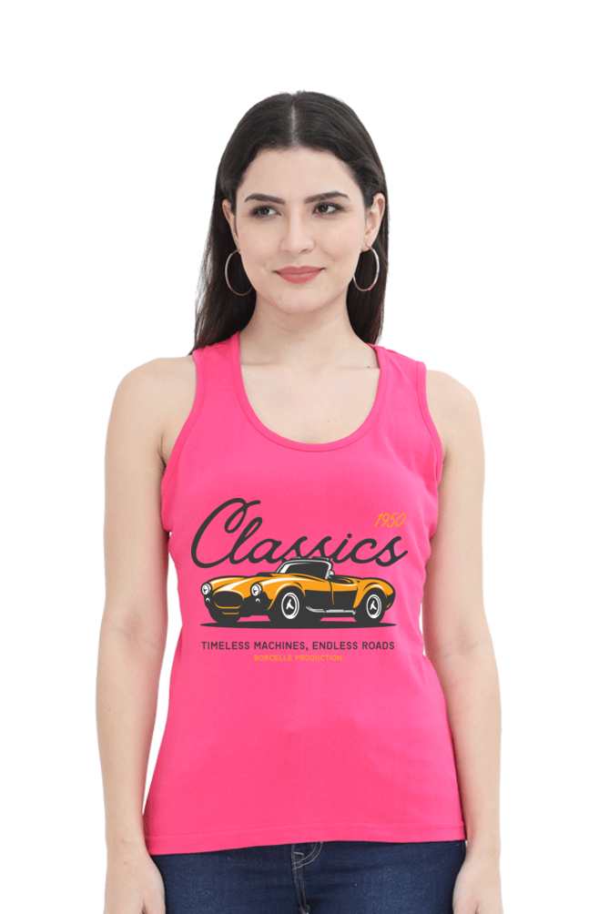 TrendzyKart 1950 Classics Vintage Car Digital Print Women Tank Top