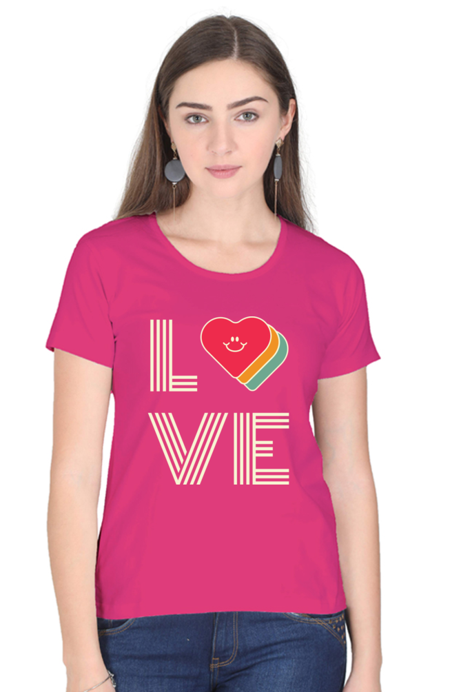 TrendzyKart I Love Digital Print Women Half Sleeve T-shirt