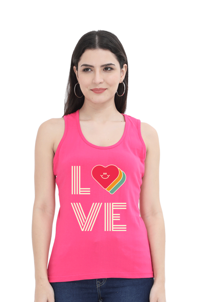 TrendzyKart Love Print Women Tank Top