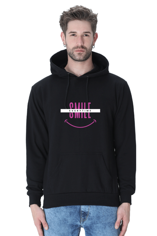 TrendzyKart Smile Everytime Print Unisex Hooded Sweatshirt