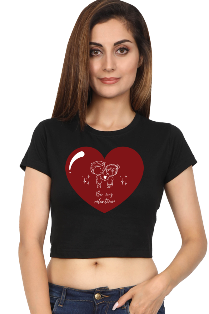 TrendzyKart Be My Valentine Digital Print Women Crop Top