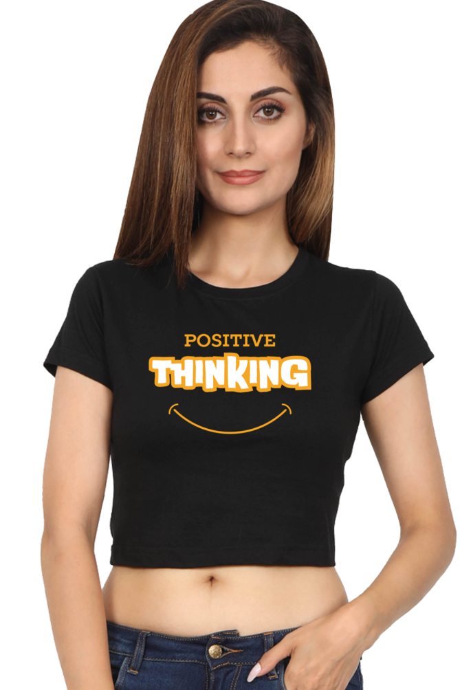 TrendzyKart Positive Thinking Digital Print Women Crop Top