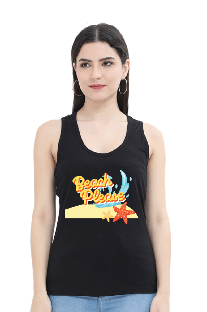 TrendzyKart Beach Please! Digital Print Women Tank Top