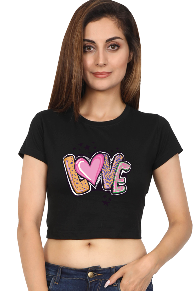 TrendzyKart Love Digital Print Women Crop Top