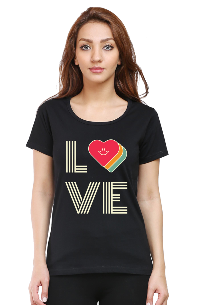 TrendzyKart I Love Digital Print Women Half Sleeve T-shirt