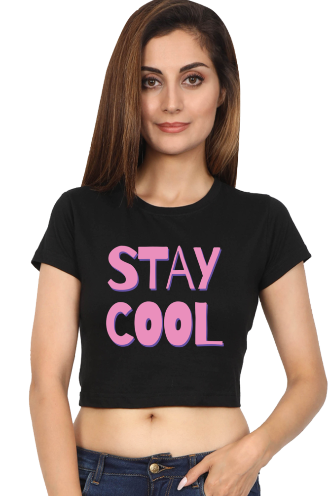 TrendzyKart Stay Cool Digital Print Women Crop Top