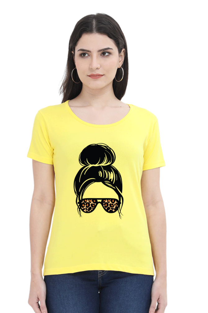 TrendzyKart Girl Face Digital Print Women Half Sleeve T-Shirt