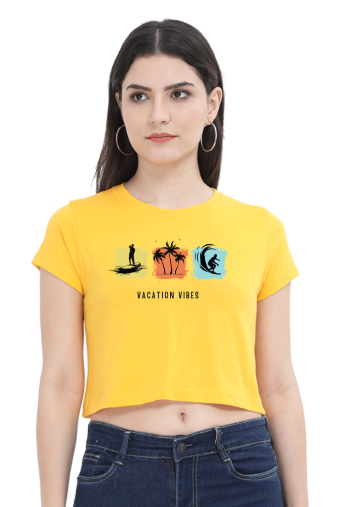 TrendzyKart Vacation Vibes Digital Print Women Crop Top