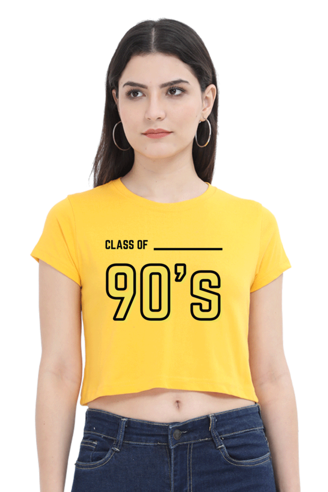 TrendzyKart Class of 90's Digital Print Women Crop Top