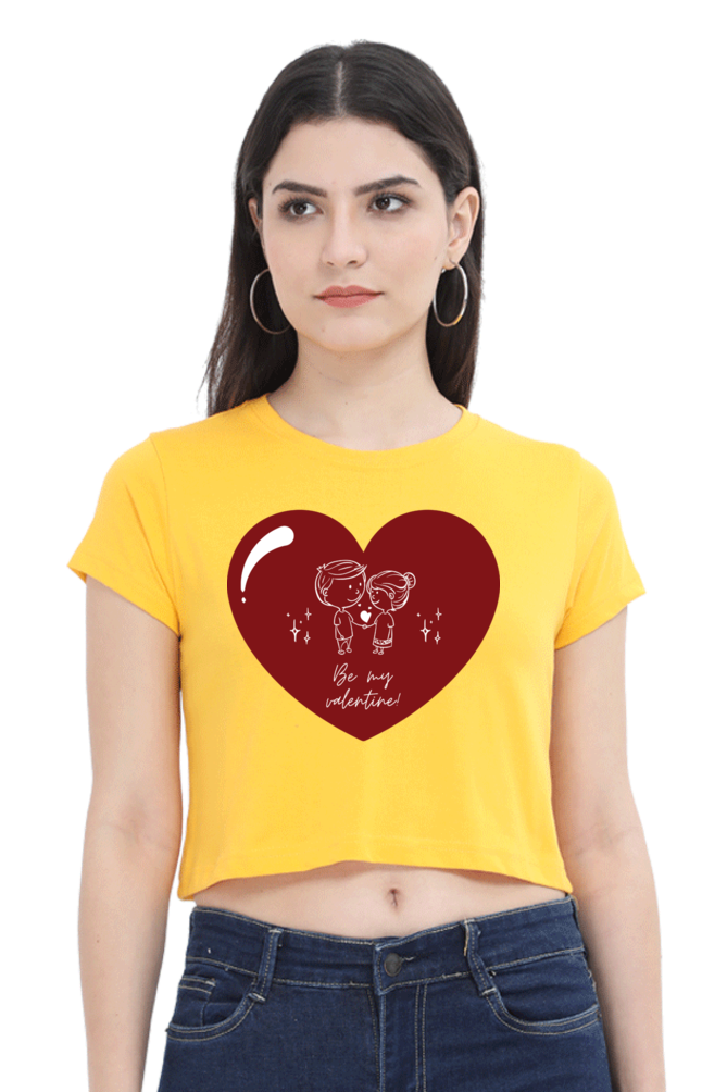 TrendzyKart Be My Valentine Digital Print Women Crop Top