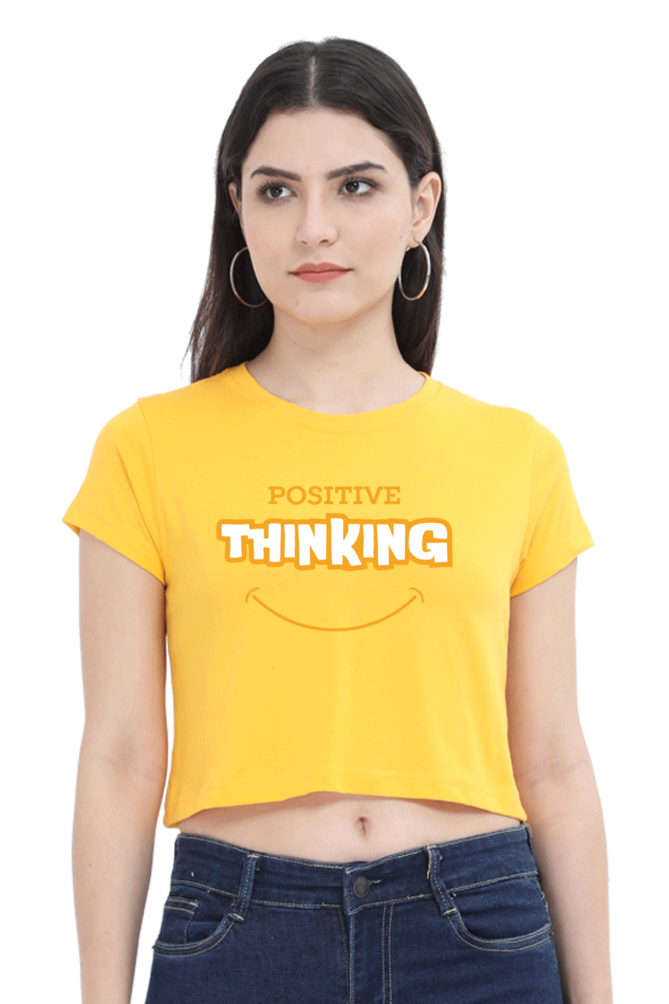 TrendzyKart Positive Thinking Digital Print Women Crop Top