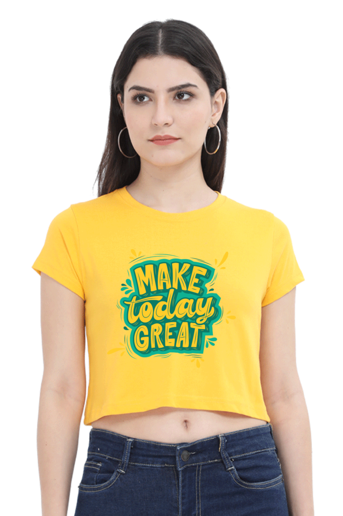 TrendzyKart Make Today Great Digital Print Women Crop Top