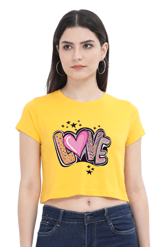 TrendzyKart Love Digital Print Women Crop Top