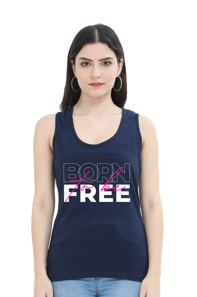 TrendzyKart Born To Be Free Digital Print Women Tank Top