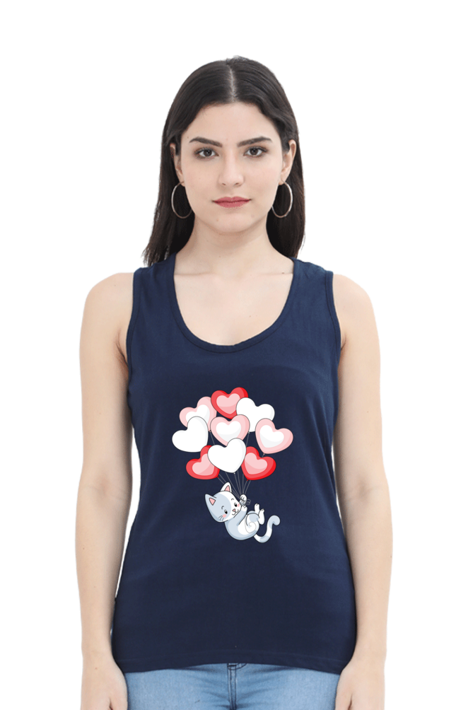 TrendzyKart Cat Lover Print Women Tank Top