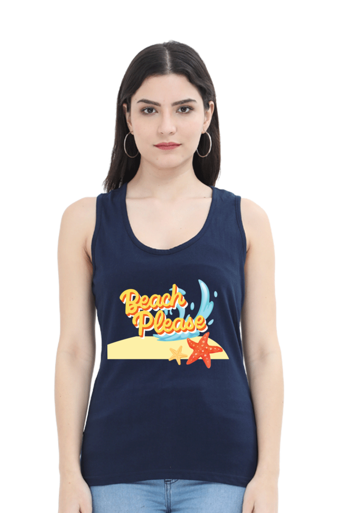 TrendzyKart Beach Please! Digital Print Women Tank Top