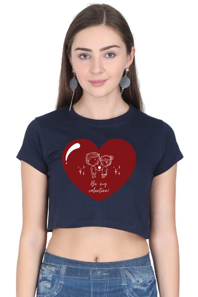 TrendzyKart Be My Valentine Digital Print Women Crop Top