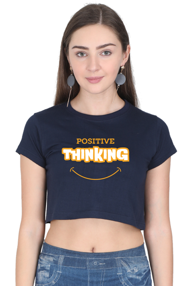 TrendzyKart Positive Thinking Digital Print Women Crop Top